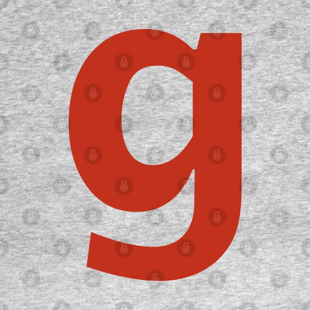 Letter g in Red Text Minimal Typography by ellenhenryart